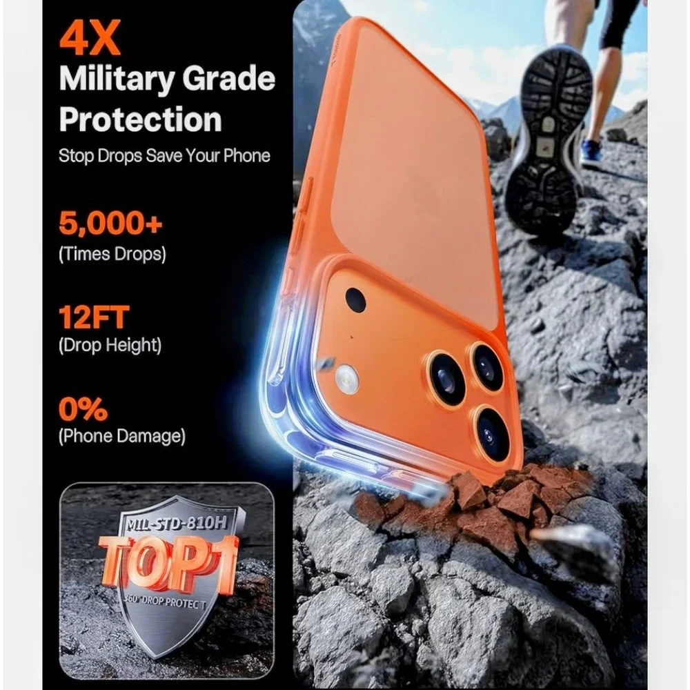 TORRAS Shockproof iPhone 17 Pro Case Cosmic Orange Military Grade 12FT Drop